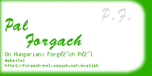 pal forgach business card